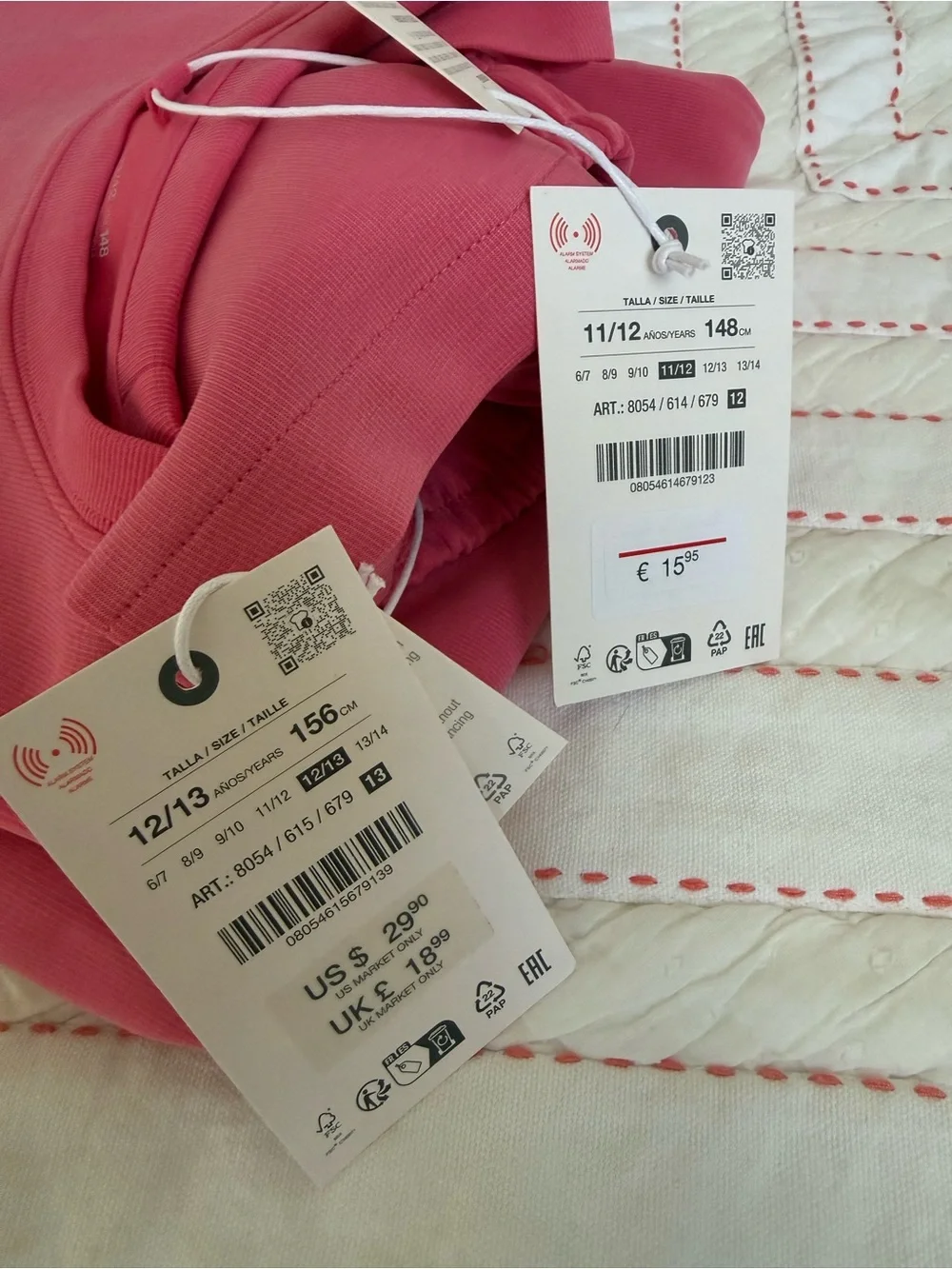 Zara Girls Pink Sweatshirt & Wide Leg Pants Set NWT Sizes 11/12 & 12/13
